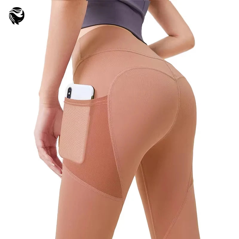 2025 Running and Fitness High Waist Raising with Pocket  Plus Sise Yoga Legging for Women