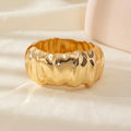 Wholesale Ripple Wave Chunky Bangles Gold Silver Spring Hinged Wide Cuff Bracelets Trendy Modern Women Jewelry