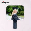 Sublimation MDF Hand Paddle Church Fans Blank White Memorial Graduation Paddle Fans
