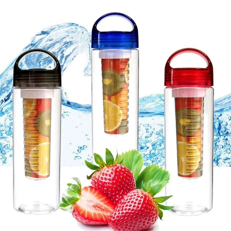 16oz Plastic Durable Lemon Juice Tritan Fruit Infuser Bottle with Unique Leak Proof Sealed Cup Water Bottle