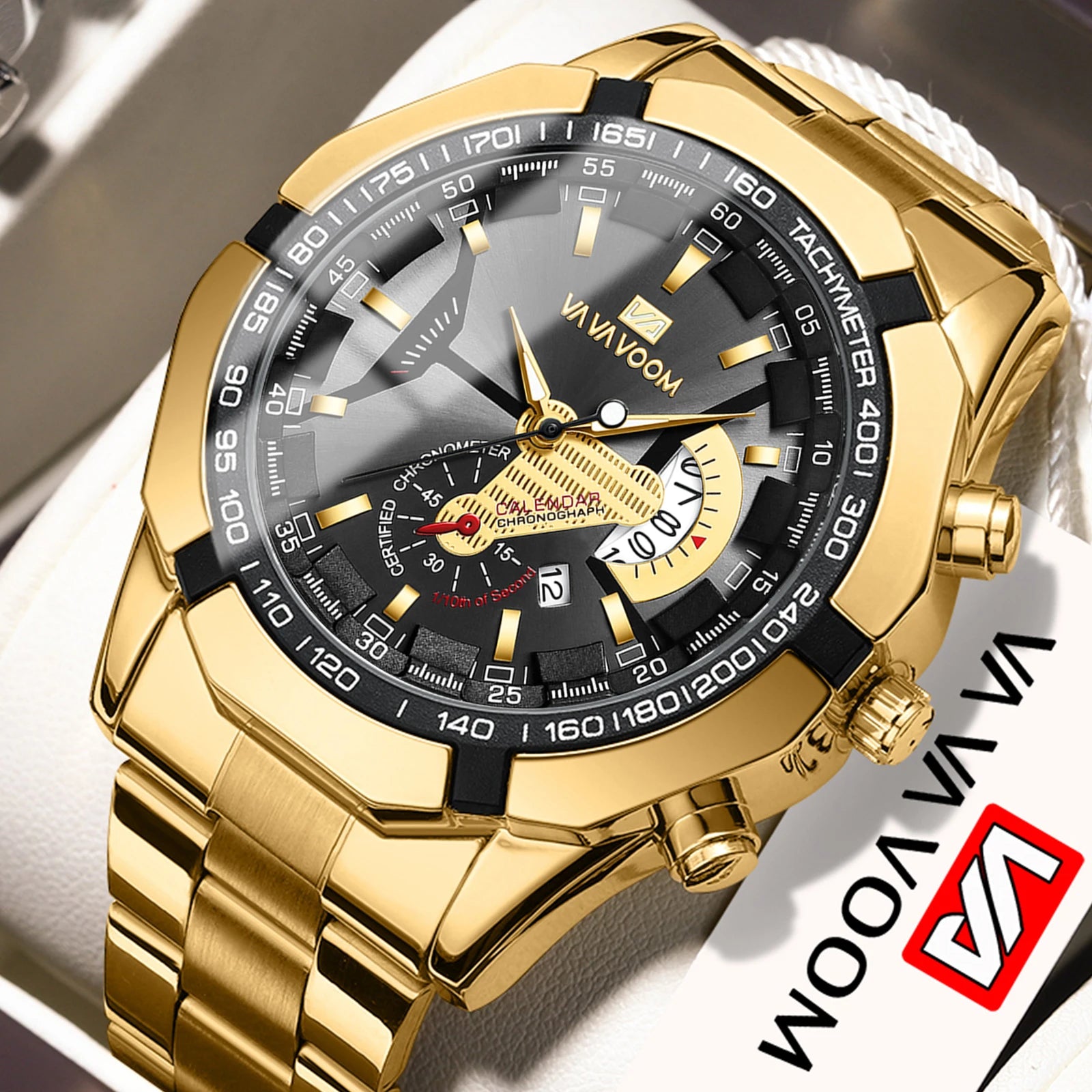 Factory Selling Directly 2024 New Stainless Steel Style Design Fashion Luminous Hand Waterproof Calendar Quartz Men Watches