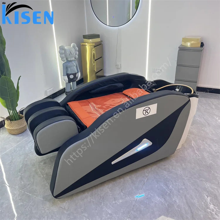 Hair Washing Chair Head Spa Shampoo Bed Electric Head Spa Treatment Therapy Water Circulation Full Body Massage Shampoo Chair