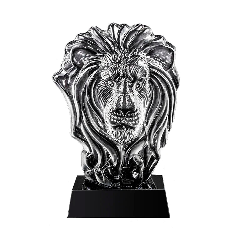 2021 Wholesale NEW DESIGN LED Lion Crystal Iceberg Trophy Awards Custom Engraved Handmade TV & Movie Style Decoration