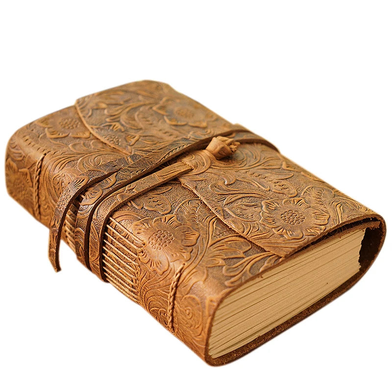 Crazy Horse Handmade Stitching Personalised Genuine Leather Notebooks Customized A5 Leather Notebook Cover