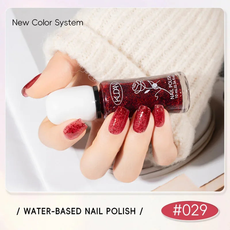 Kudan Nail Polish OEM Halal Certified Water-Based Peel Off Nail Polish Non-Toxic Vegan Breathable Nail Paint for Women