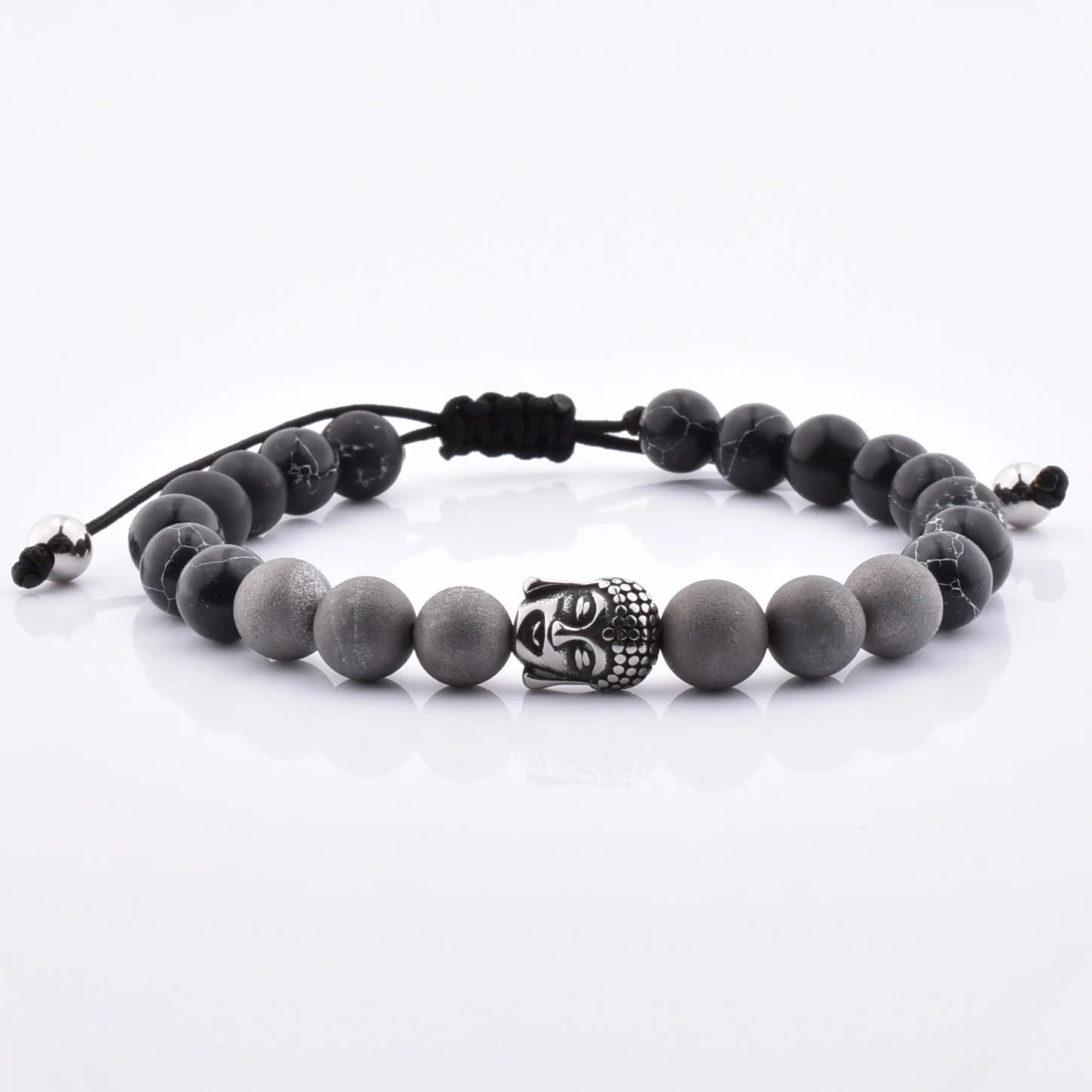 Handmade New Design Fashion Buddha Natural Stone Adjustable Bracelet With Different Color Stones