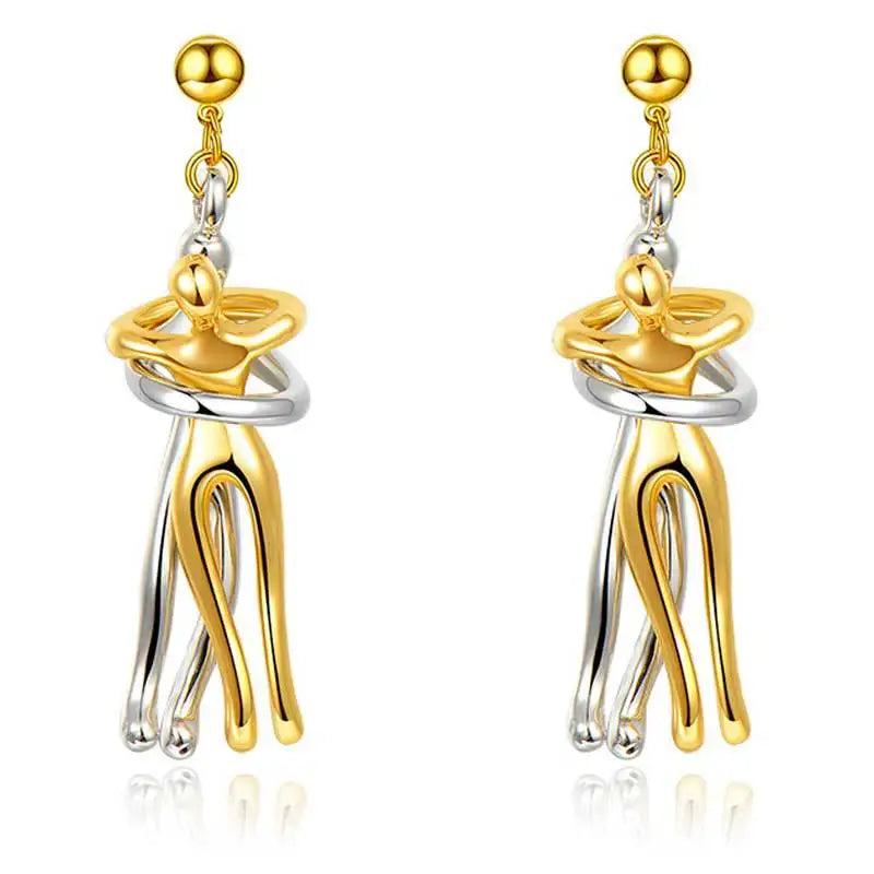 Factory Supply Trendy 18K Gold Plated Copper Hug Earrings Fashion Jewelry Earrings Expressing Love Earrings for Woman