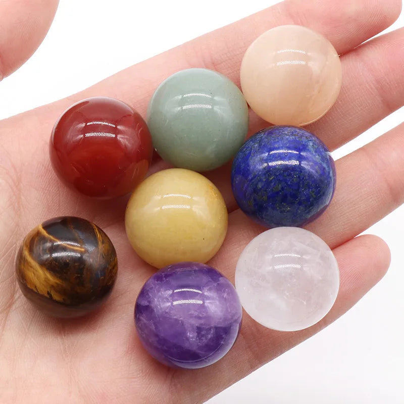 Natural Stone 8mm 12mm 16mm 20mm Non-porous-ball Round Loose Beads Amethyst Lapis Lazuill Beads Healing Crystal Ball