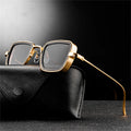 Men  Steampunk Sunglasses Retro Fashion Square Vintage Metal Shades Sun Eyewear for Women
