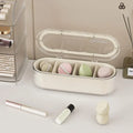 4 Compartments Makeup Brush Holder Organizer Clear Makeup Sponges Organizer Cosmetic Storage Case with Lid