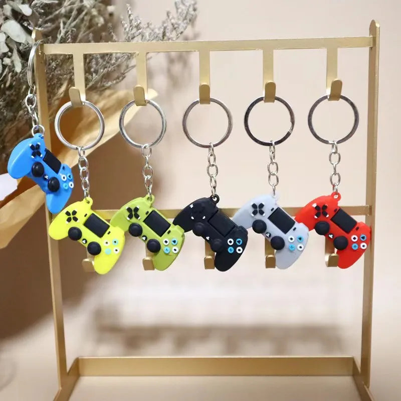 Creative Gift PVC Game Handle Key Chain Simulation Toy Game Machine Car Key Chain Bag Pendant Gift