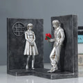 Creative Banksy Resin L-shaped European Style Boy and Girl Figurines Bookend Ornaments Living Room Decor