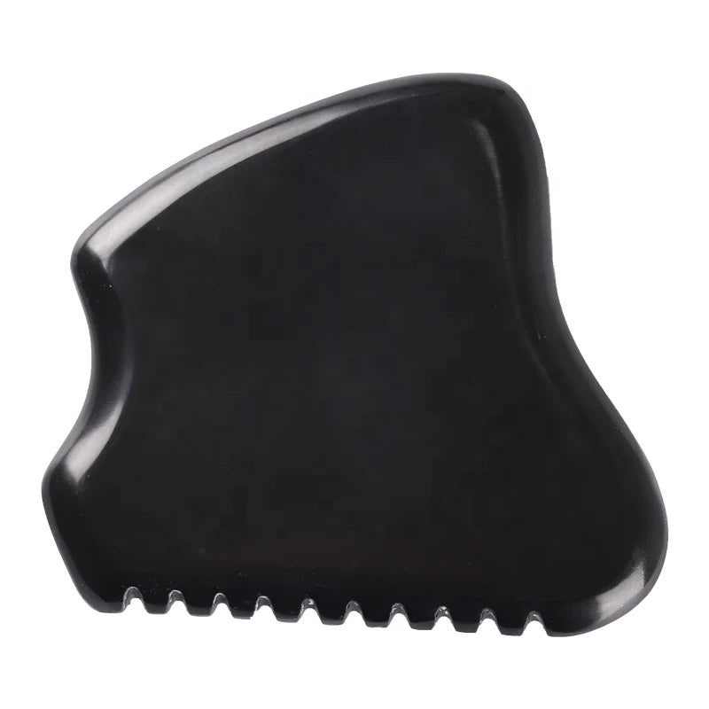 Black Bian Stone Jade Guasha Anti Aging Slimming Facial Massage Natural Jade Gua Sha Board Handheld Body Massager