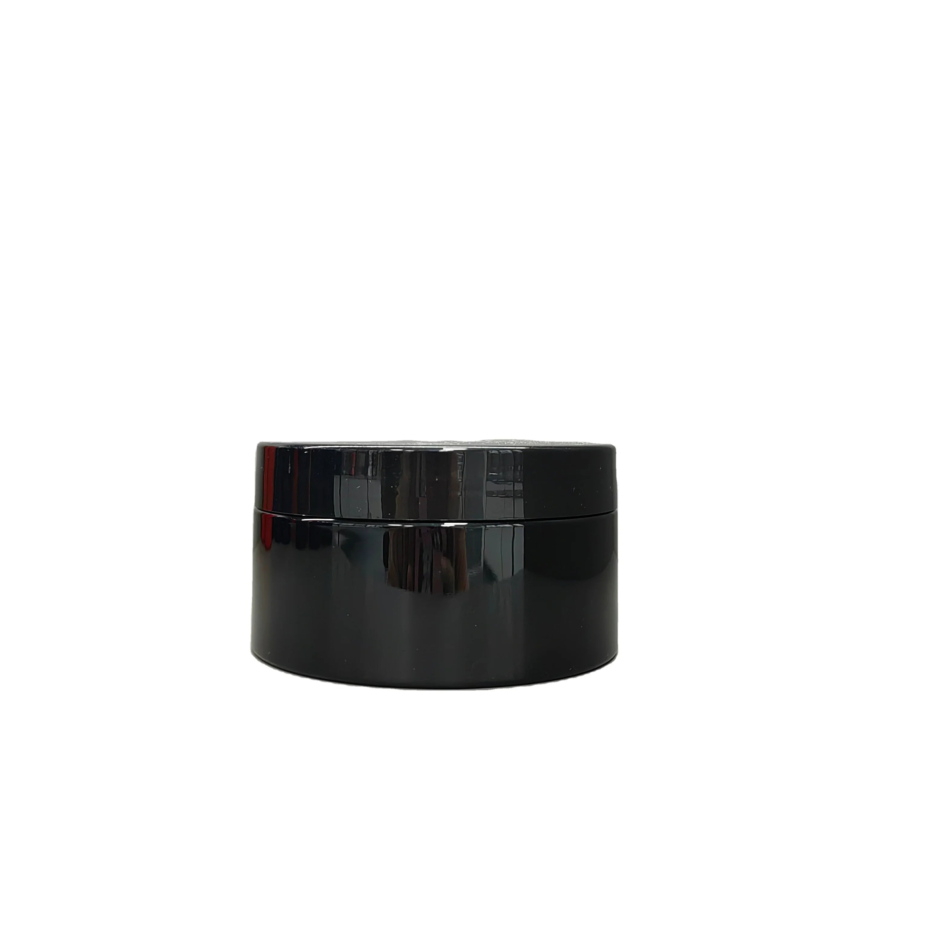 Wholesale 250ml 500ml Black Plastic Pet Jars with Black Lids for Cream Lotion Candy Cosmetics-Wide Opening Round Design
