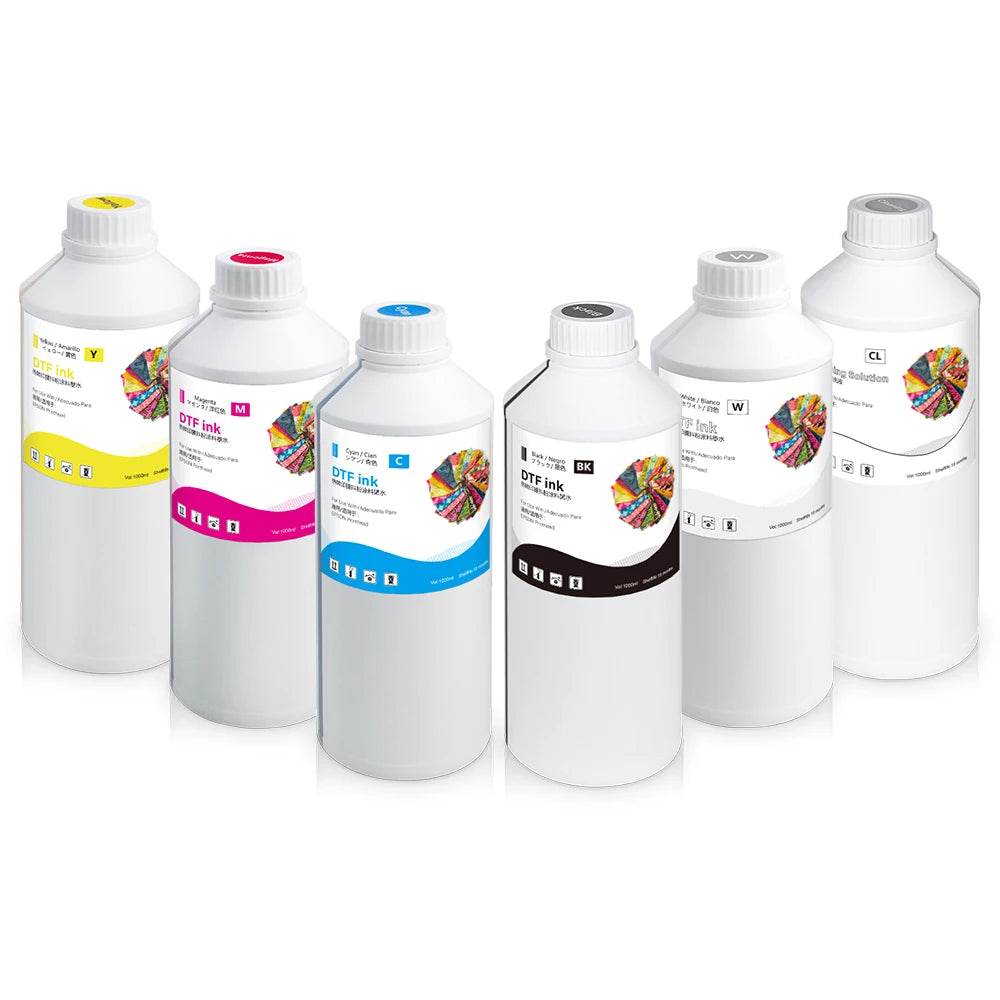 High Quality 1000ml XP600 White DTF Ink for Epson L805 I3200 L1800 DTF Printer Premium Textile Transfer Pigment Ink Manufacturer
