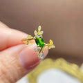 New Design Shandong Good Price 925 Sterling Silver Gold Plated Oval Cut Classic Natural Gemstone Wedding Rings for Party