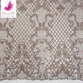 HY1102 French Colors Hand Beads Embroidery Material Purple Tulle Lace Pearl Mesh High Quality Wedding Dresses Fabric