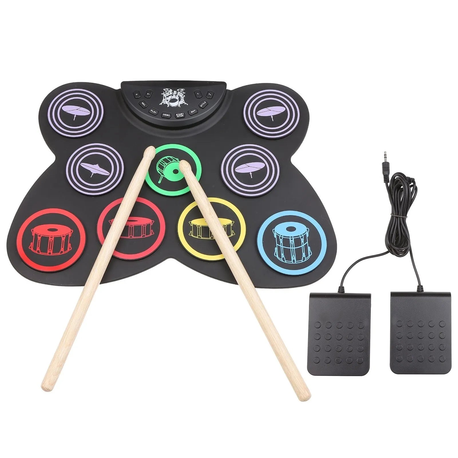 Portable Roll Drum Kit Silicone Roll Electronic Drum Roll Drum Sets Portable Drums for Beginners Practicing