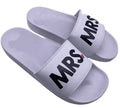 High Quality Customized White PU Leather for Slippers for Women Fashionable Wedding Slide-On Anti-Slippery Printed Foam Padded