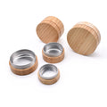 Refill Cosmetic Cream 15g 20g 30g 50g 100g Bamboo Aluminum Tin Wooden Aluminum Jar Hair Wax Jar With Engrave Logo