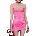 Custom Lady pink Elegant Casual Summer Corset Binding Club Party Fashion Luxury Strapless Women Bodycon Mini Dress