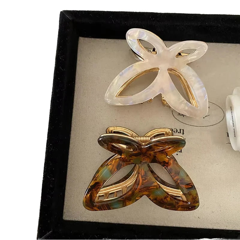 Retro Acetic Acid Metal butterfly Claw Clip Elegant Back Clip High-end Hair Accessory for Women