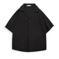 Custom New Summer Men's Short Sleeve Button O-Neck Loose Shirts Men Casual Streetwear Fashion Shirts