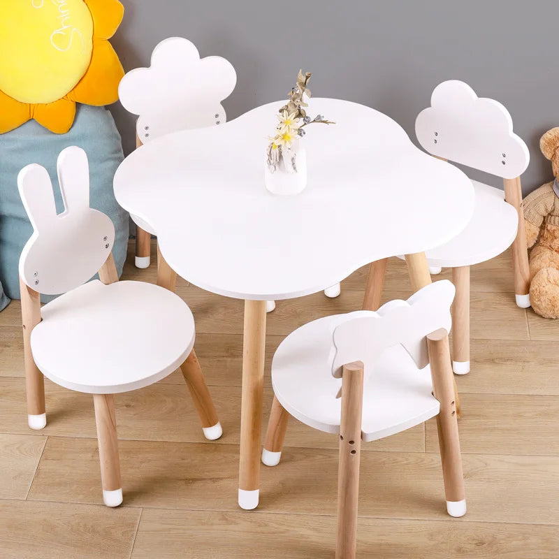 Hot Sale Atolite Modern Wood Nursery Furniture Set Includes Study Table Chairs for Kids' Dining Bedroom Outdoor Supermarket
