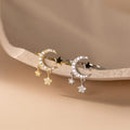 Fashion Wholesale 925 Sterling Silver Geometric CZ Zircon Moon Star Shape Wedding Ring for Women Fine Jewelry