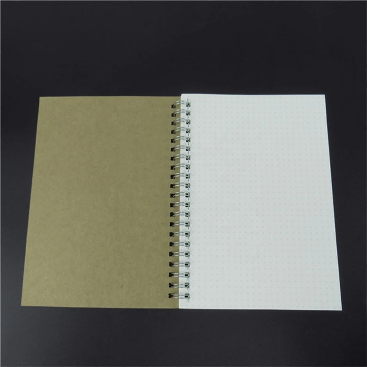Journaling Notebook A5 Hardcover Cardboard Dot Grid Spiral Journal White