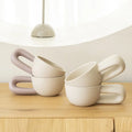Factory Direct Sell Fat Handle Ceramic Nordic Coffee Mug Simple Breakfast Couple Mug