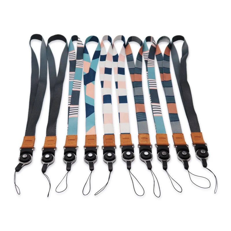 Wholesale Custom Dye Sublimation logo Leather  Lanyard Woven Thickness  Lanyard