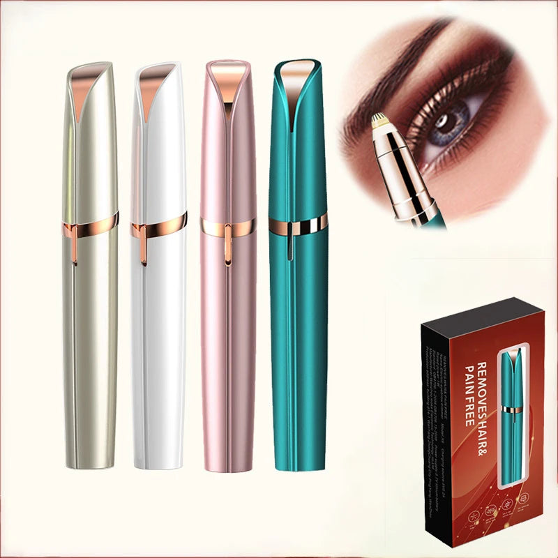 Eyebrow Hair Remover Electric Eyebrow Trimmer Painless Portable Brow Razor with LED Light Rechargeable Epilator