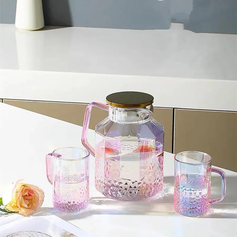 2024 Household Eco-Friendly Large Capacity Borosilicate Glass Bottle Mugs Scented Tea Juice Cold Tea Fruit Infusion Pitcher