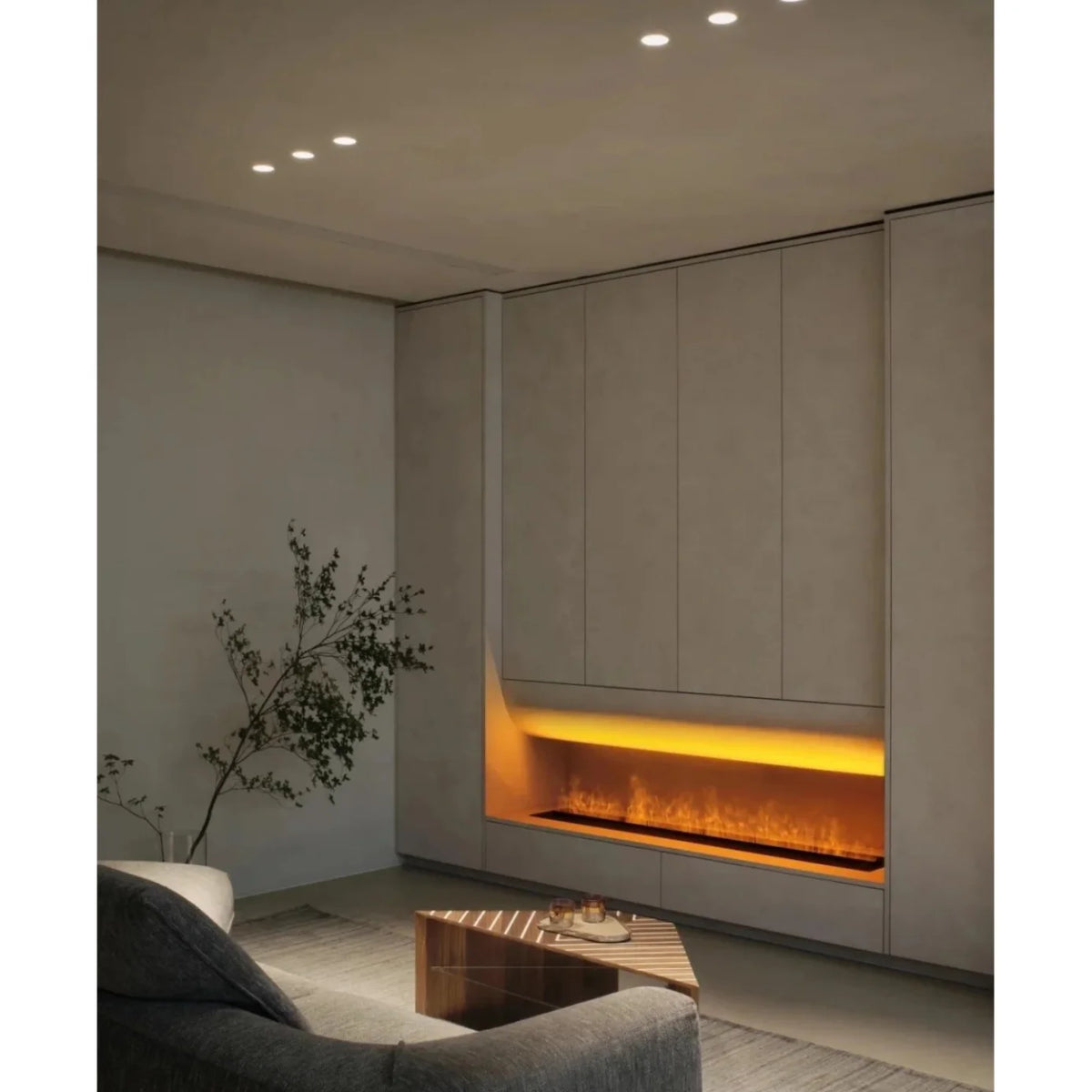 39-Inch Modern Freestanding Steel Fireplace Insert Tuya WiFi App Compatible 3D Steam Effect Water Indoor/Outdoor TV Stand Living MegaBDM