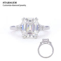Starsgem Custom Jewelry Engagement 10K 14K Solid Gold 1.5CT Emerald EX Cut CVD HPHT VS IGI Lab Grown Diamond Ring