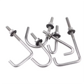 M4 M5 M6 Stainless Steel SS304 Anchor Bolt J Hook Bolt With Nut and Rubber Washer Roof Clamp Clip Bending L Hook Bolt