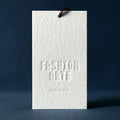 Custom Recycled Cardboard Hangtag with Embossed Logo for Clothing Shoes Socks Price Tags Made from Durable Paper Material