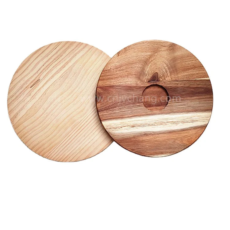 Factory Wholesale D12'' Acacia Wood Paddle Bread Cutting Board-Sustainable Dishwasher Safe 15mm Thick Rectangle for Kitchen