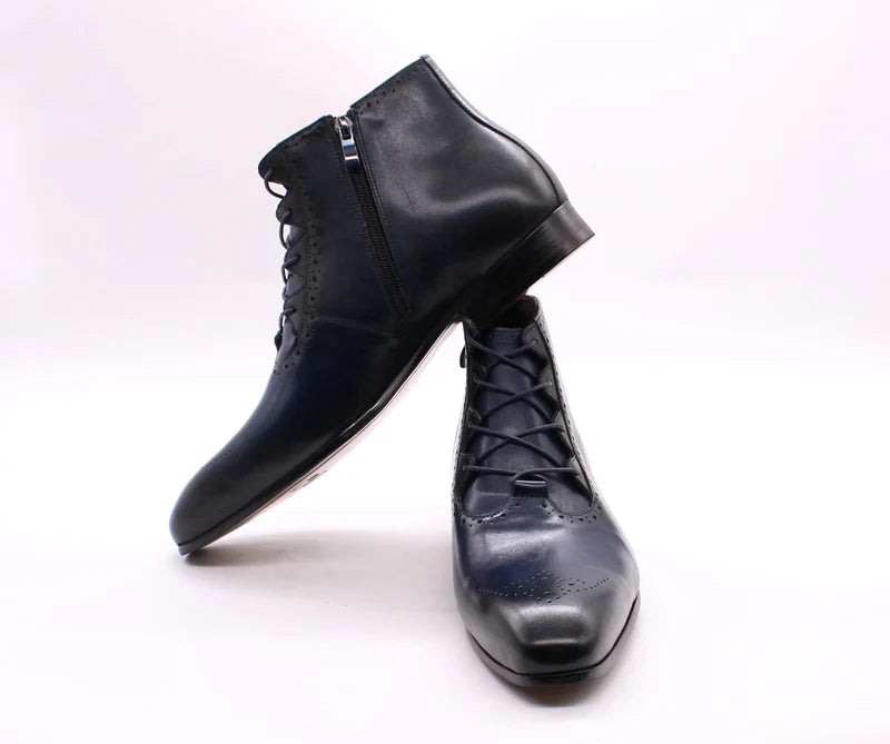 Chealsea Monk Strap Boot White High Heels Leather Shoes Men Boots MegaBDM
