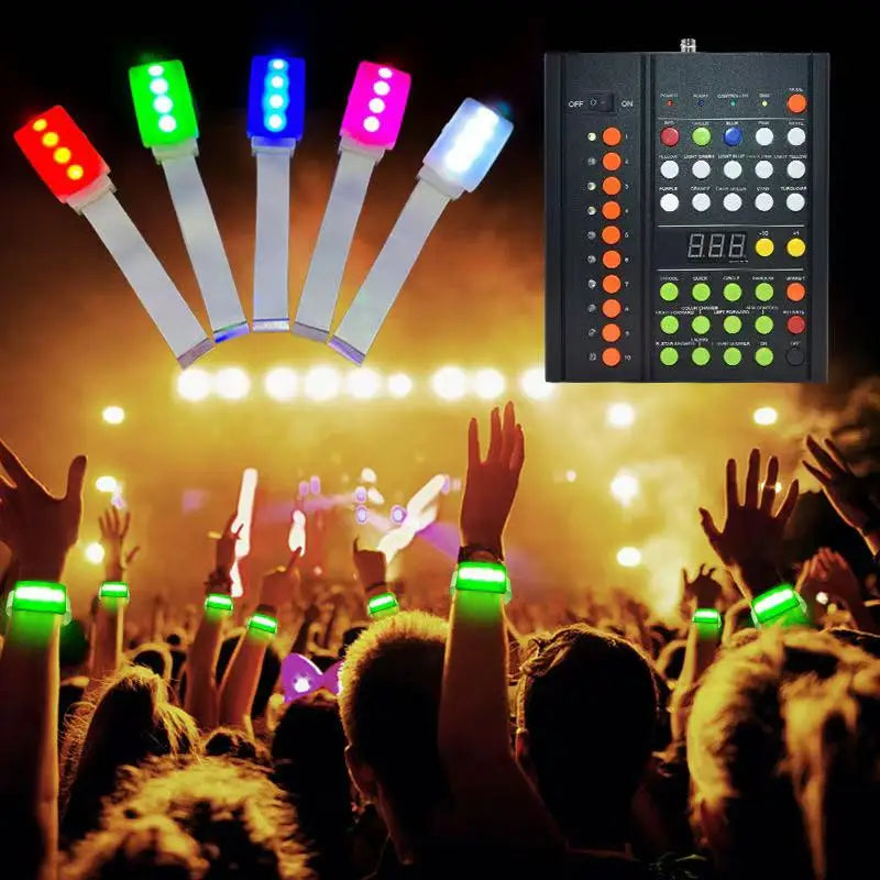New Product RGB Light Remote Activated Custom Printed Adjustable Fabric Bracelet