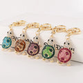 Tortoise Key Chain Rhinestone Colorful Crystal Metal Key Ring Billing Key Chain for Bag Charm Accessories