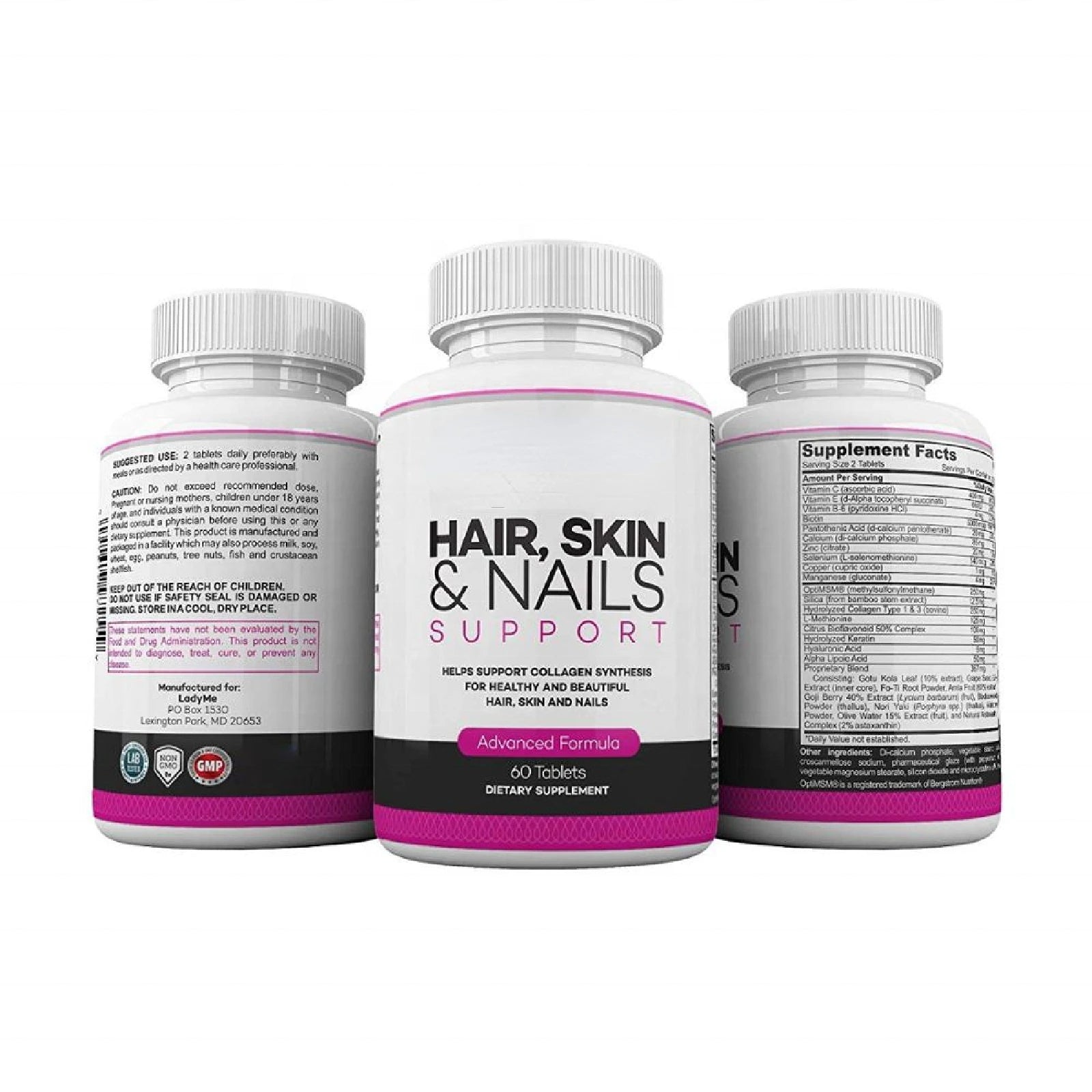 OEM ODM Organic Hair Skin Nails Tablets Multi Vitamins Zinc Biotin Collagen Chewable for Hair Growth Healthy Skin Nails