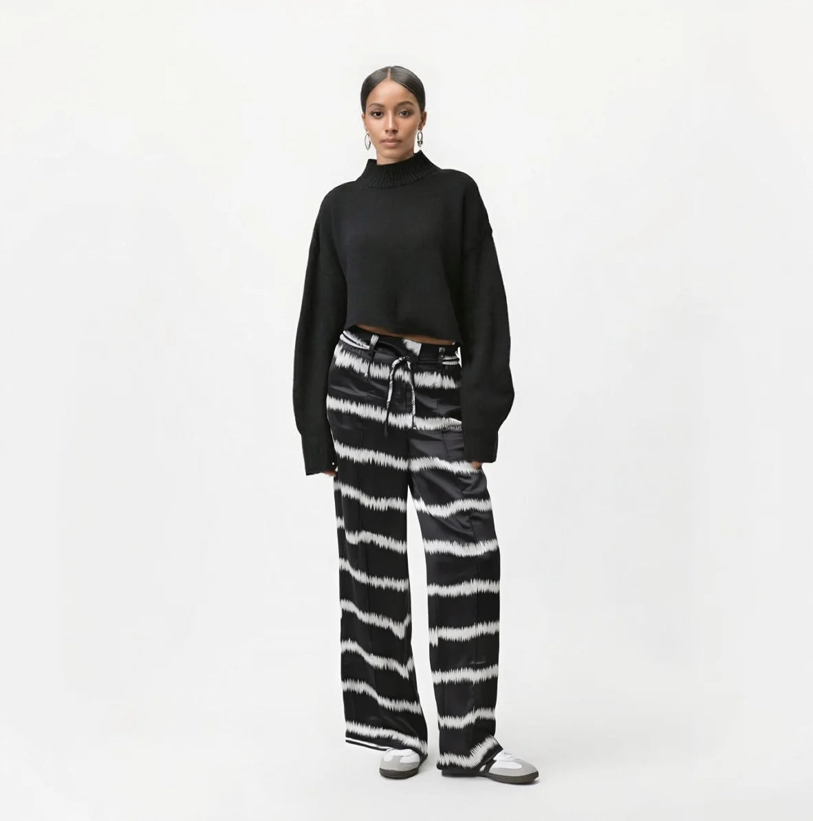 New Design Oversized Satin Pants for Women Breathable Formal Pants with Mid Waist Flat Front for Summer
