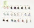 2023 Bohemian New Fashionable Natural Irregular Raw Healing Crystals and Gem Stones Drop Earrings With Gold Plated for Women