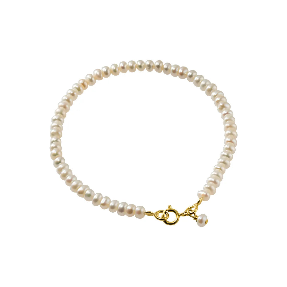 Tiny 925 Sterling Silver Freshwater Pearl Beaded Bracelet for Woman Holiday Gift Wedding Party