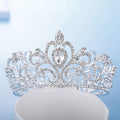 Princess Gold Silver Tiara Bridal Floral Crown Crystal Headpiece for Women