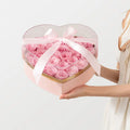 Acrylic love Heart-shaped Transparent Flower Packaging Gift Box for Mother's Day