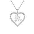 26 Letter Pendant Necklace Love Heart Charms Pendant Zircon Diamond Letter Pendant Jewelry Wholesale