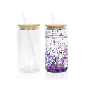 Wholesale Reusable Sublimation Glass Tumbler 16oz Clear Double Walled with Wooden Lid Customizable Logo Contemporary Design
